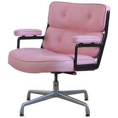 Used Eames Time-Life Chair with Pink Leather by Herman Miller