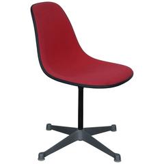 Single Vintage Fabric Contractor Base Eames Swiveling Chair 3