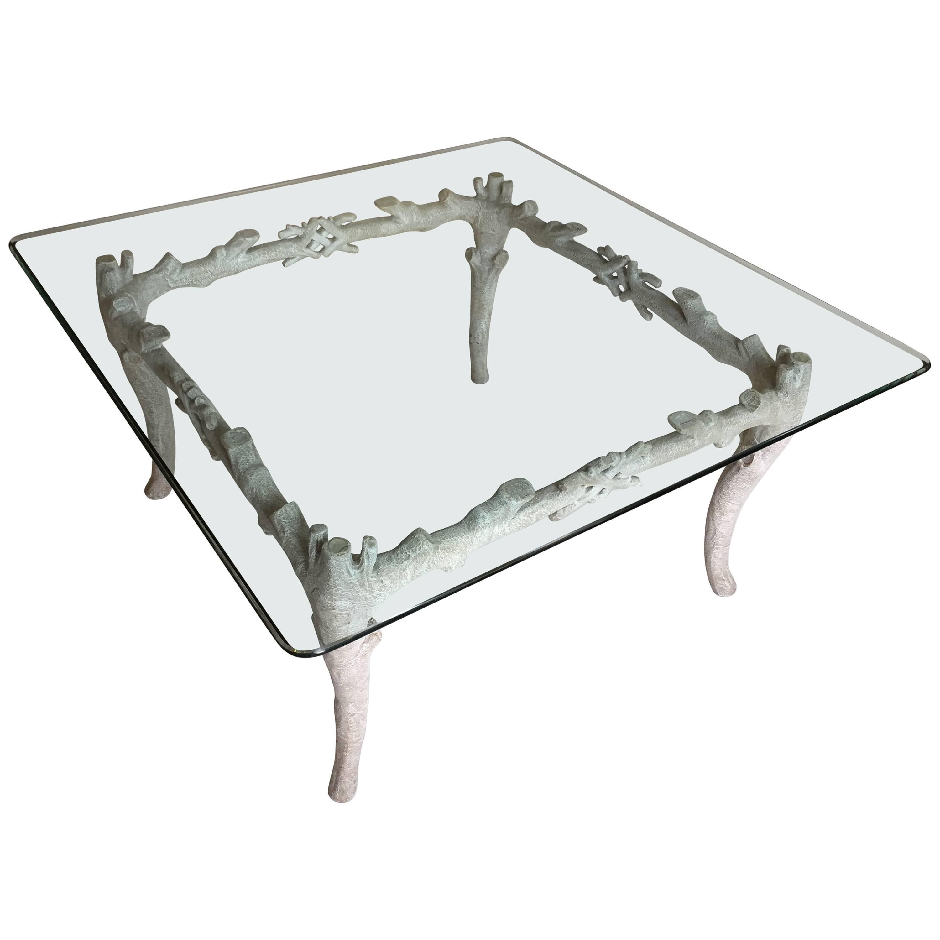 Arthur Court Aluminum Coffee Table For Sale