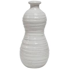 Bitossi Raymor Ceramic Vase White Signed, Italy, 1960s 7
