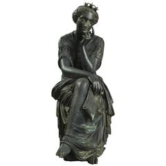 Antique Classical Cast Bronze Sculpture Signed Traveaux, circa 1880