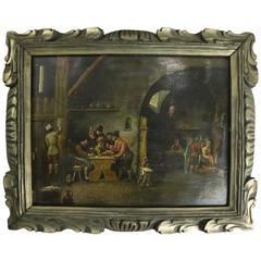 Antique Continental School Oil on Metal Old Master Painting, D. Steen