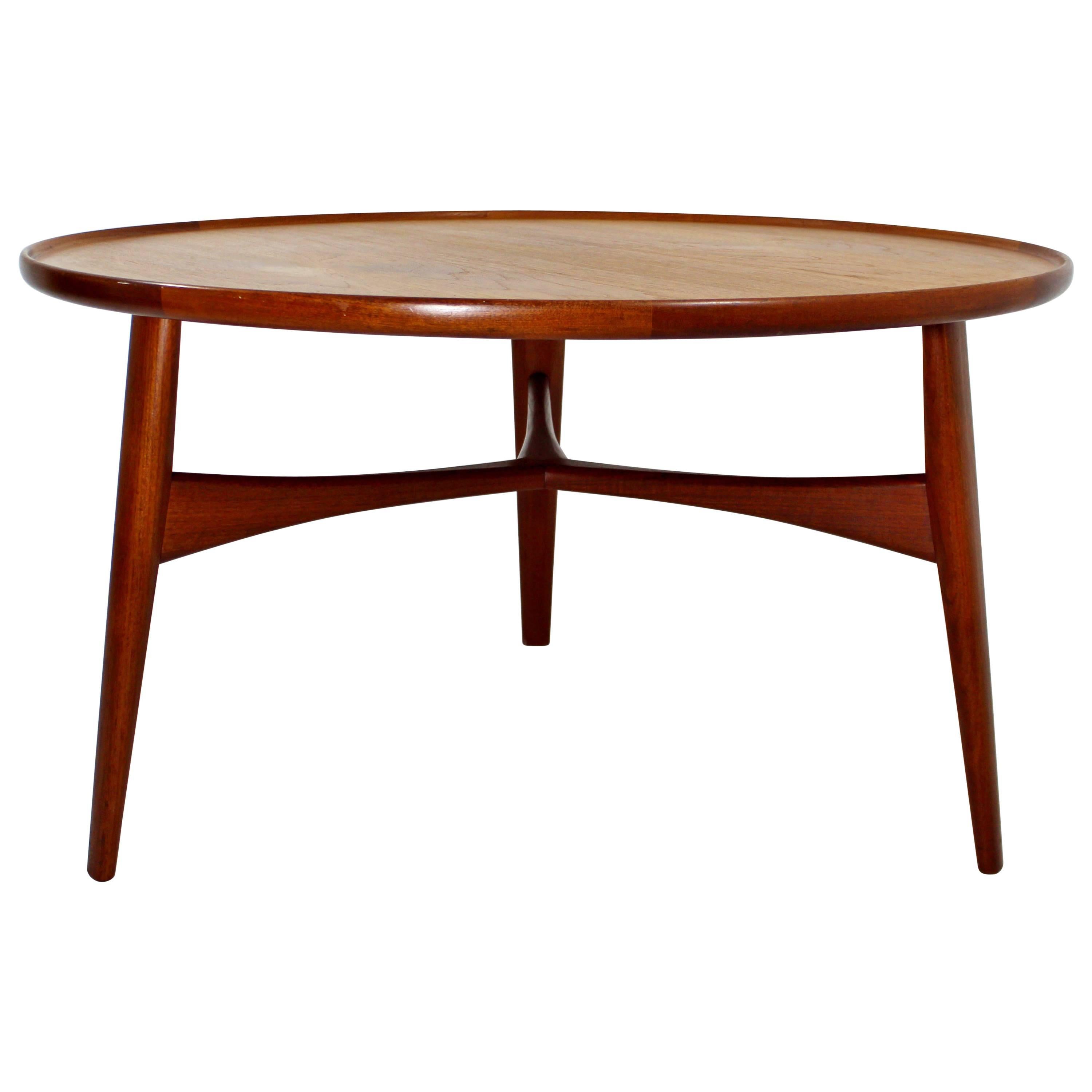Round Danish Teak Coffee Table by Madsen and Larsen for Beck