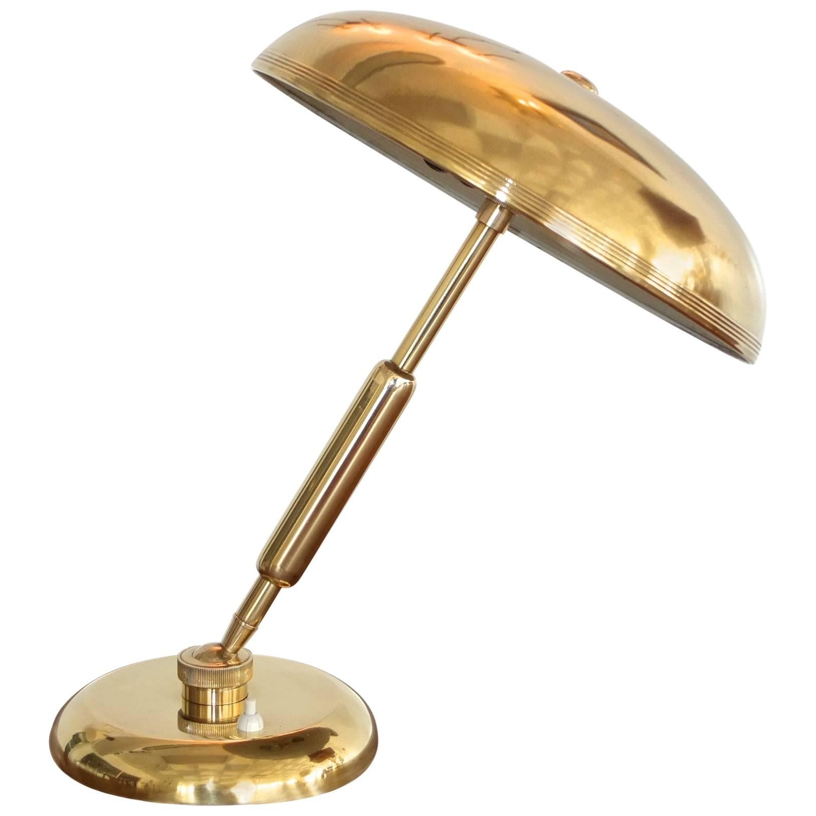1940s, Italian Brass Articulating Ministerial Lamp