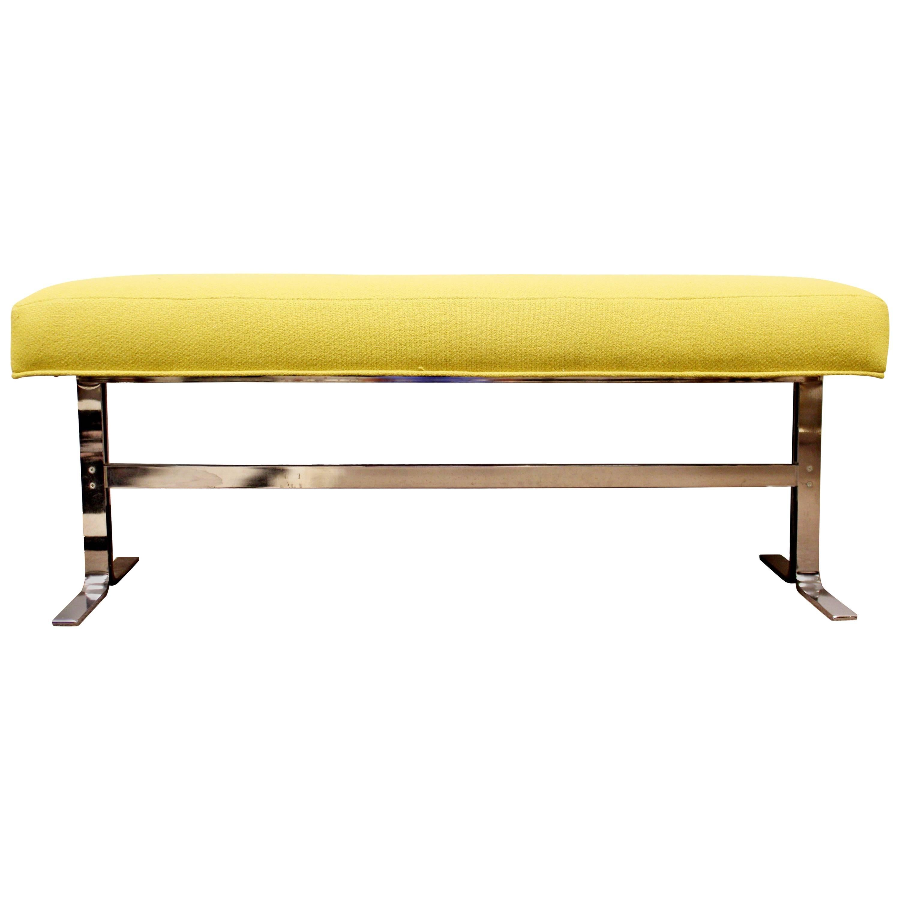 Pace Polished Chrome Yellow Bench, circa 1970s