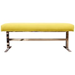 Pace Polished Chrome Yellow Bench, circa 1970s