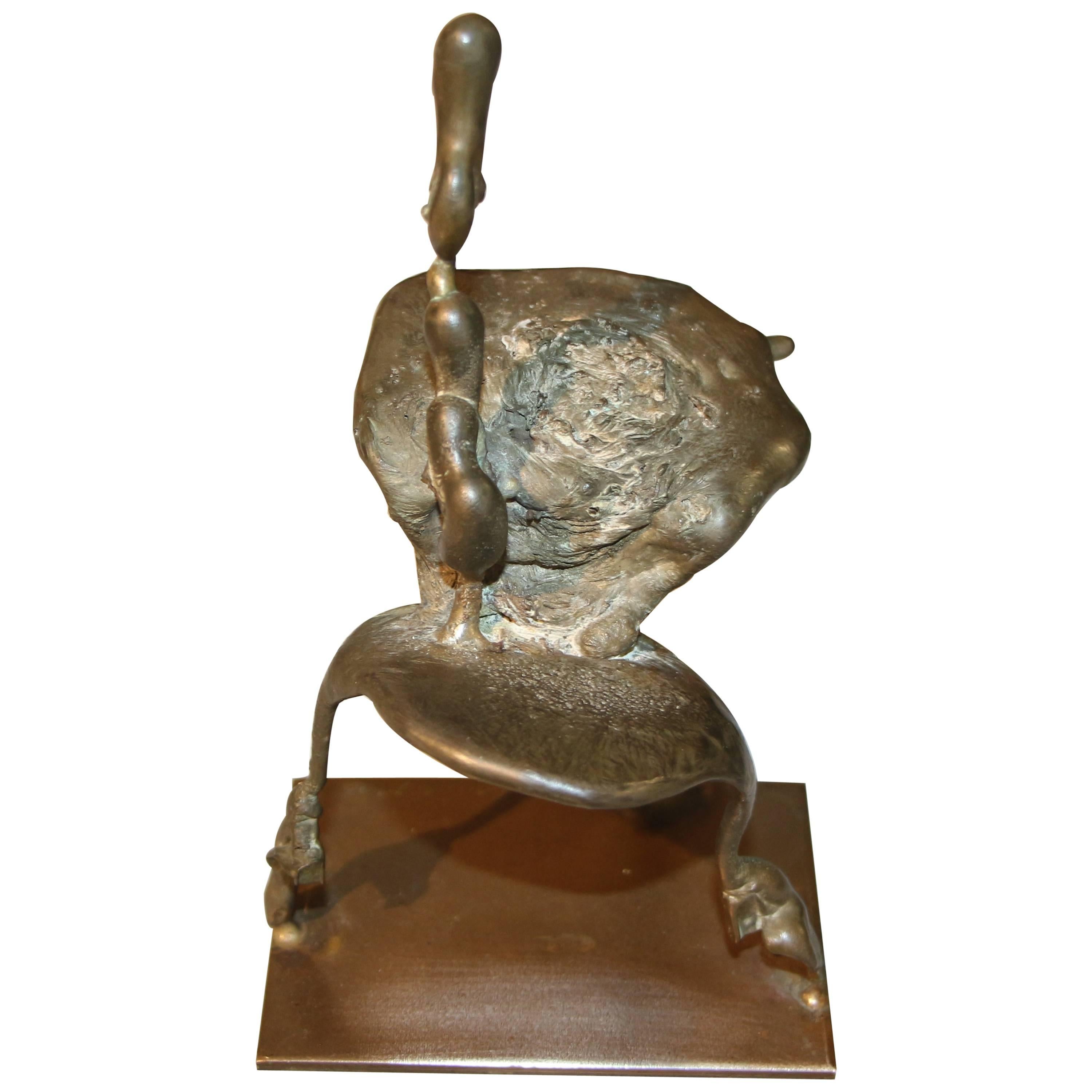 Nice Bronze in the Manner of Barry Flanagan Signed Flanagan