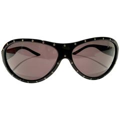 Valentino Black and Silver Stud "Rock Stud" Logo Sunglasses