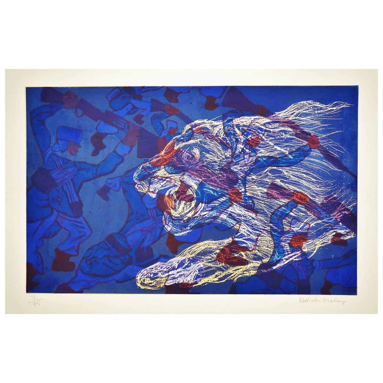 ‘French Foreign Legionnaires Being Eaten by a Lion in the Sahara Desert’, Print For Sale