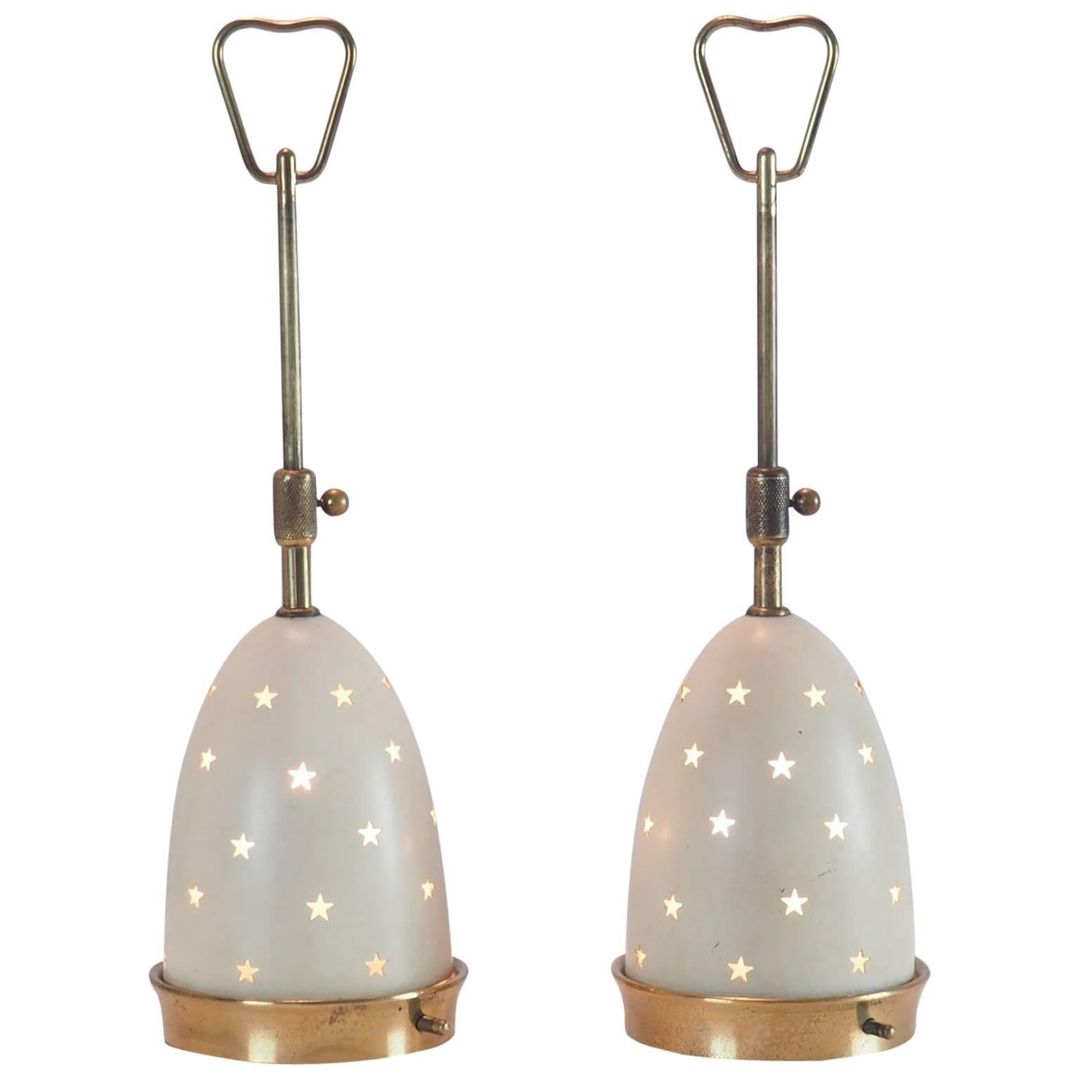 Arredoluce Pair of Table Lamps "Stelline" designed by Angelo Lelli Milano 1950s  For Sale