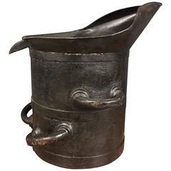Big Antique Zinc Measuring Pitcher, French Wine Industry