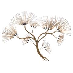 Huge Brass Tree Wall Sculpture by Curtis Jere