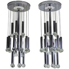 1960s Pair of Space Age Italian Vintage Chandelier, Gaetano Sciolari 7