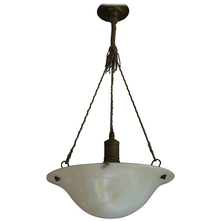 Antique Pendant Ceiling Light antique little white alabaster pendant ceiling lamp with original rope canopy for sale