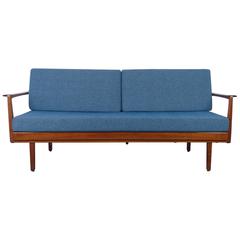 Walter Knoll Sofa Bed with Walnut Frame from the 1950s, Germany