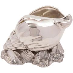 19th Century Victorian Seashell-Shaped Silver Plated Spoon Warmer