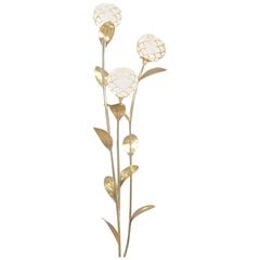 1970s Three Stems Floral Floor Lamp with Mother-of-Pearl Ball Diffusers 6