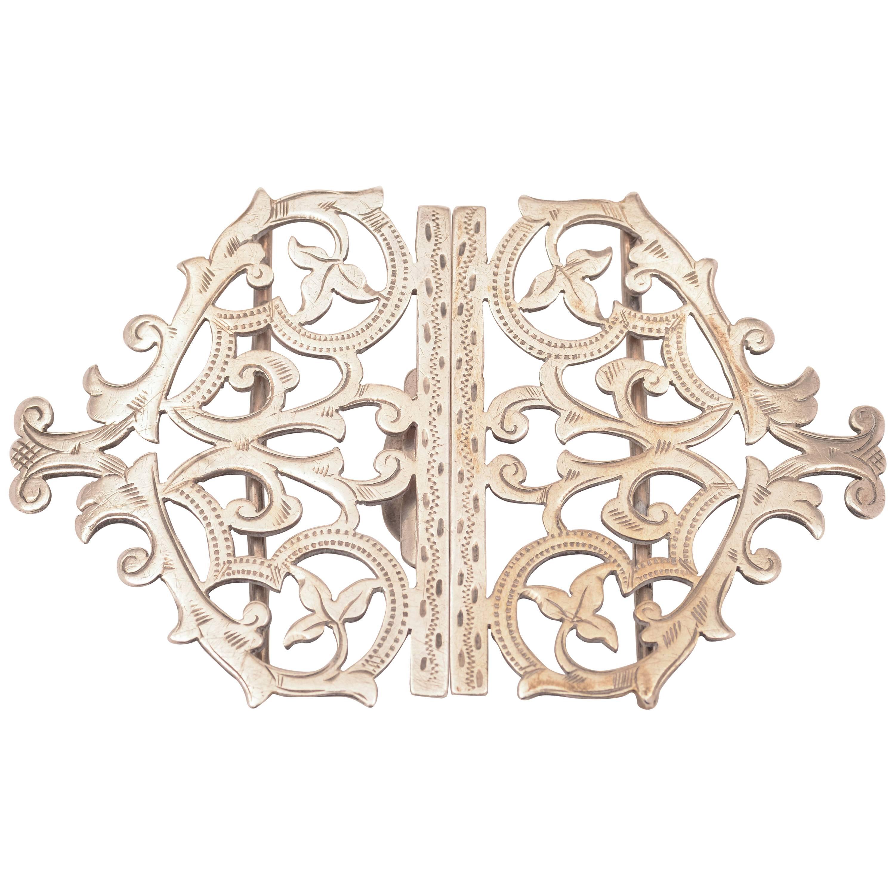19th Century Victorian Silver Nurse's Buckle