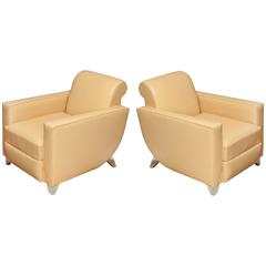 Alfred Porteneuve "Hydravion" Model, Pair of Armchairs, circa 1940