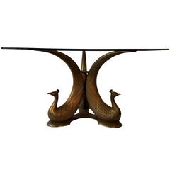 Hollywood Regency Peacock Coffee Table Cocktail Table, Midcentury