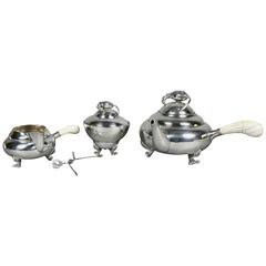 Georg Jensen Sterling Blossom Pattern Tea Set 10