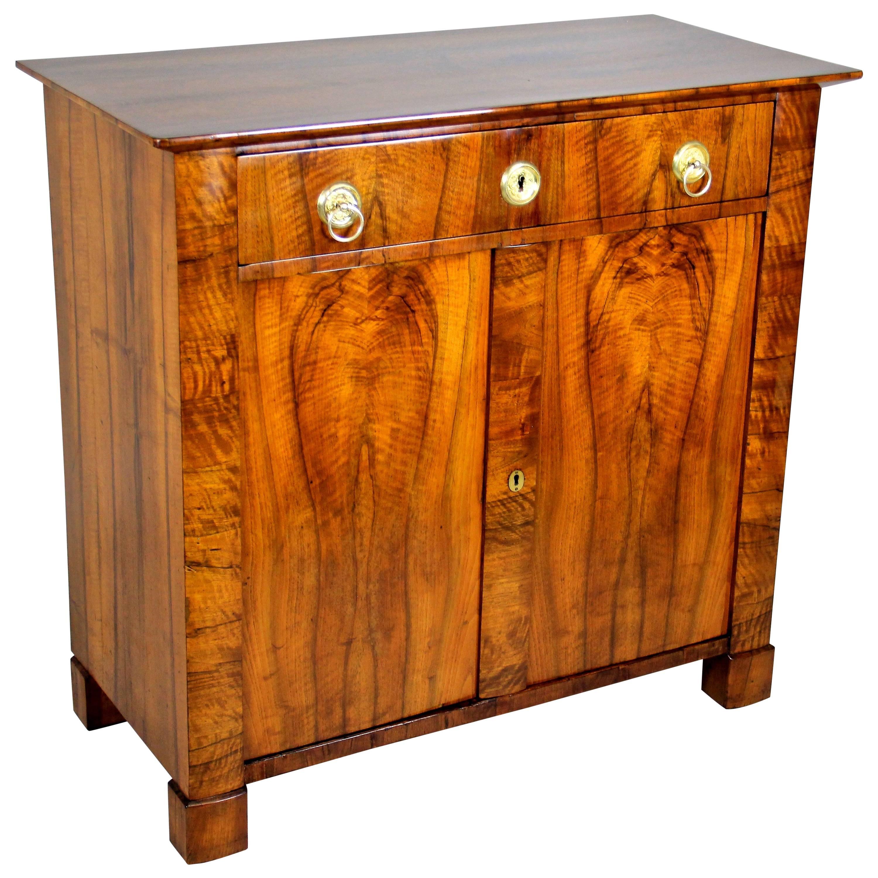 Biedermeier Nut Wood Trumeau Chest, Austria circa 1830