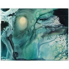 Contemporary Abstract Art Dated 1982 Signature Illegible, Painting on Hardboard 5