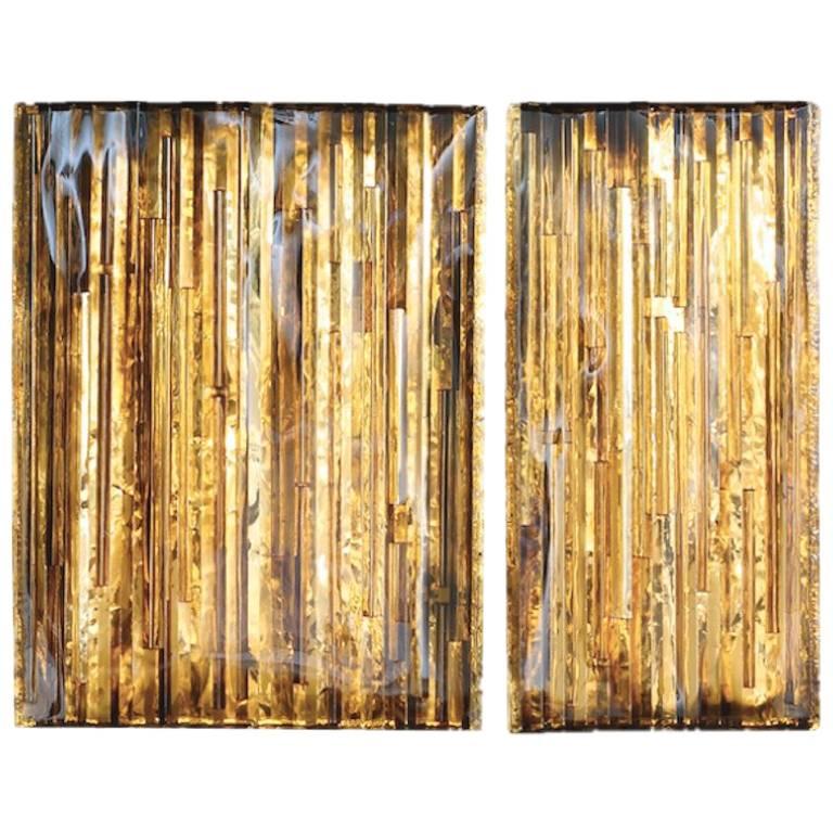 Wall Art 'Golden Diptych' by Pleunie Buyink For Sale