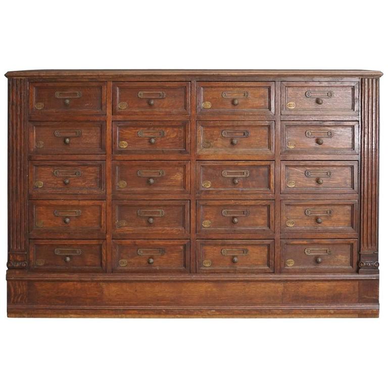 Antique French Oak Apothecary with Brass Hardware, 1900s at 1stDibs apothecary