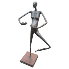 32 1/2" Tall Ltd. Edition #4 of 8, Modern Solid Bronze Sculpture, Signed & Dated 4