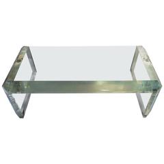 Massive Lucite Coffee Table or Bench, 1970s