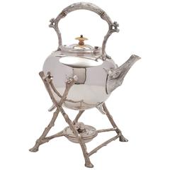 Large 19th Century Victorian Silver Plated Kettle on Stand 10