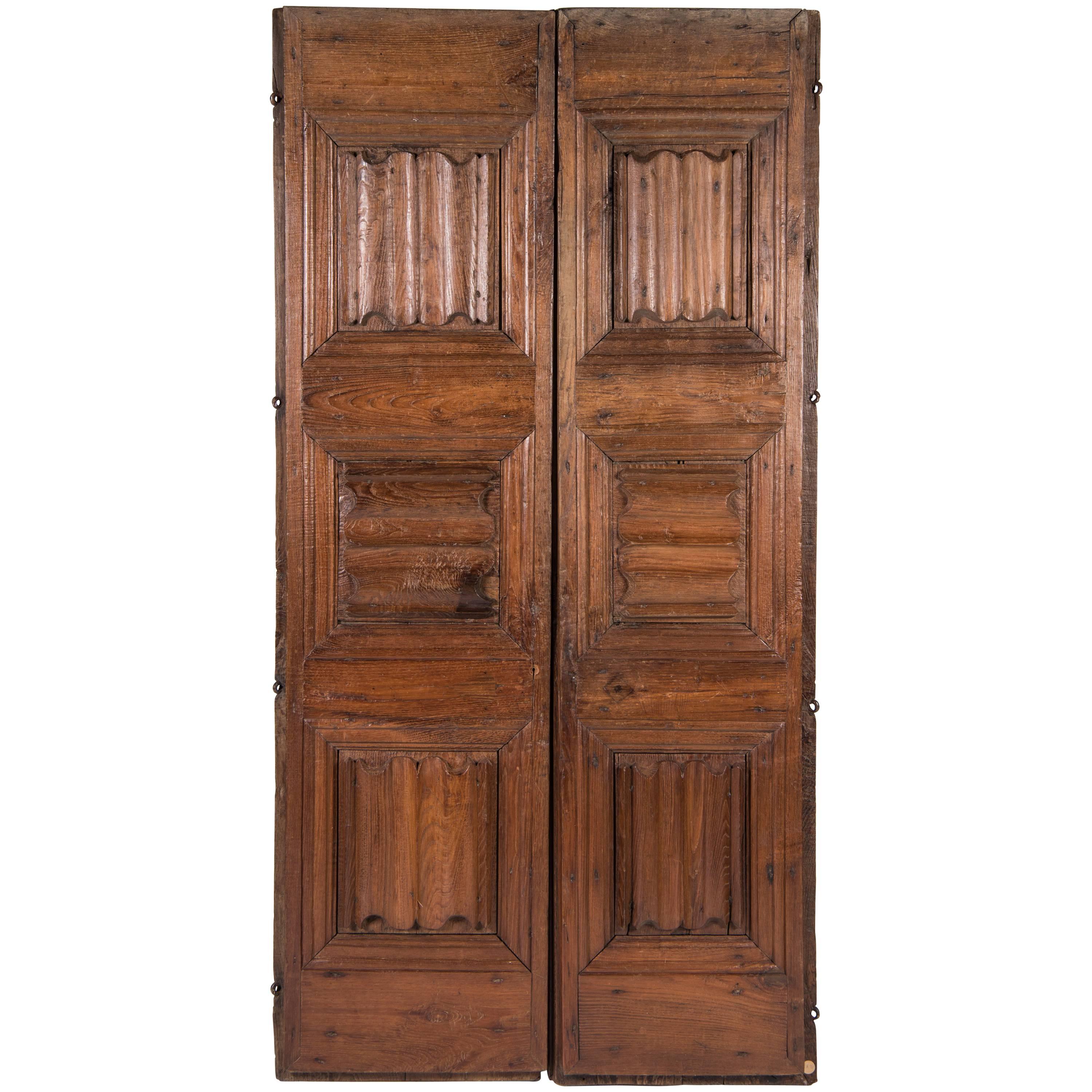 Pair of Handcrafted Wood Doors