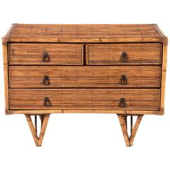 Oak and Bamboo Commode, circa 1960