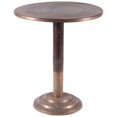 Vintage Metal and Wood Bistro Table from France