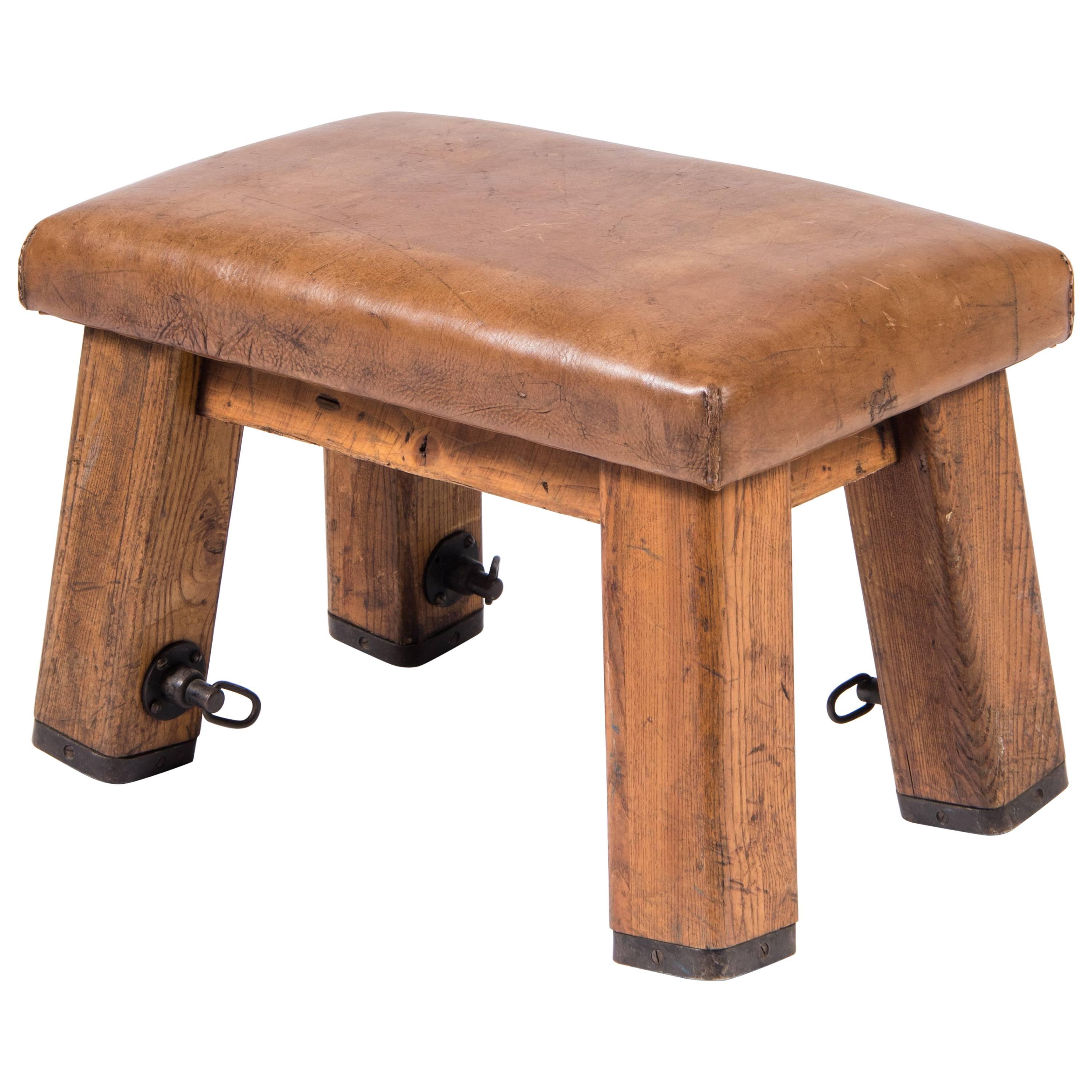 Vintage Leather Gym Bench at 1stDibs