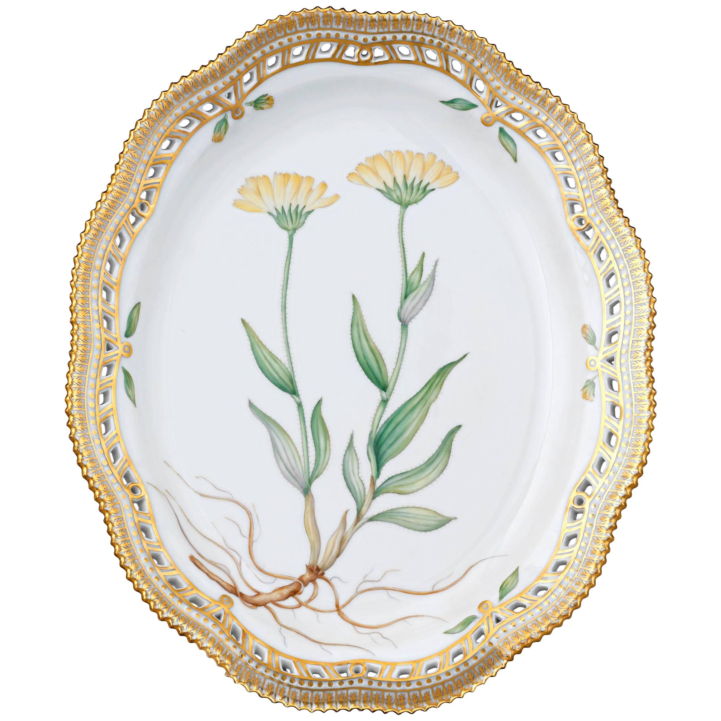 Flora Danica Oval Porcelain Dish by Royal Copenhagen