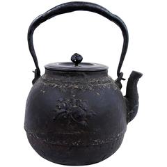 Japanese Tetsubin with Peach Blossom and Fruit 4