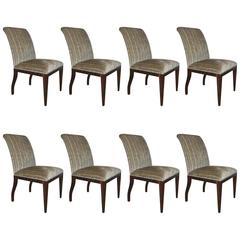 Set of Eight Rosewood Art Deco Style Dining Chairs