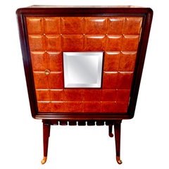Used Italian Modern Cabinet With Interesting Brass Hardware, Paolo Buffa Attributed  