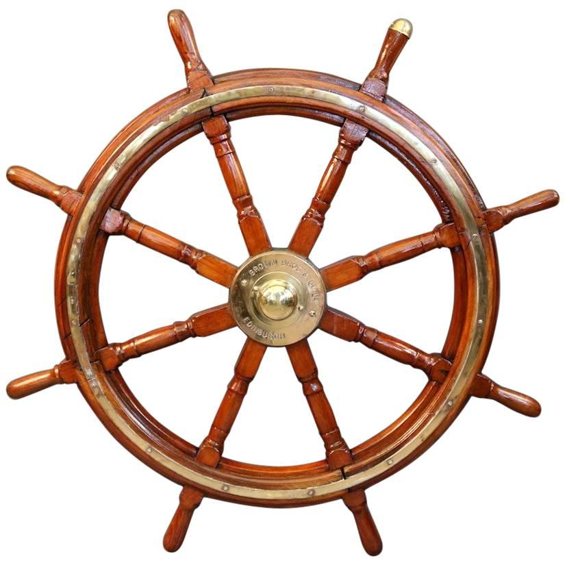 Eight-Spoke Brown Bros. Ship's Wheel