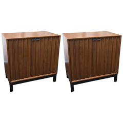 Pair of Mid-Century Modern Walnut Two-Door Chests