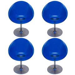 Philippe Starck for Kartell Blue Lucite Eros Swivel Chairs