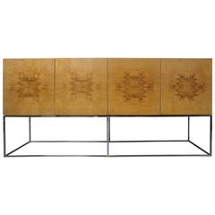 Great Milo Baughman Olive Burl Floating Credenza 10