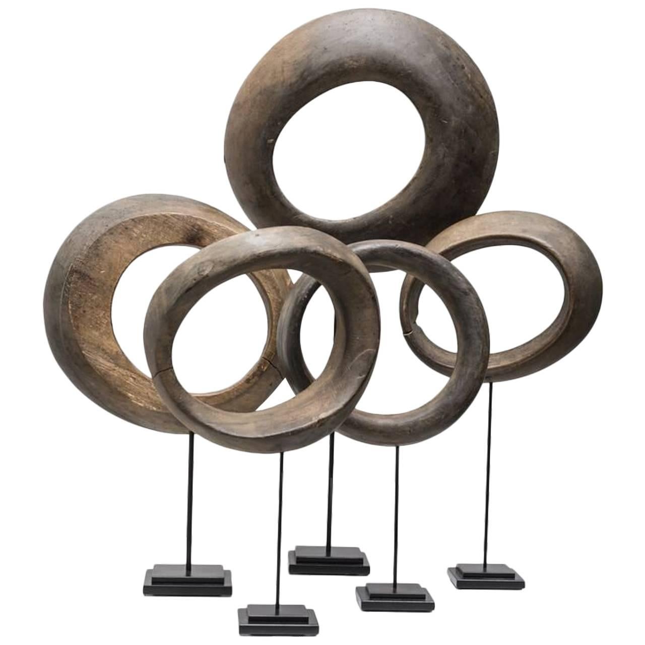 Antique Wood Hat Molds on Stand For Sale at 1stDibs