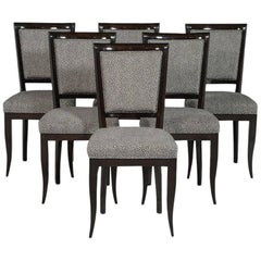 Set of Six Graphic Art Deco Dining Chairs