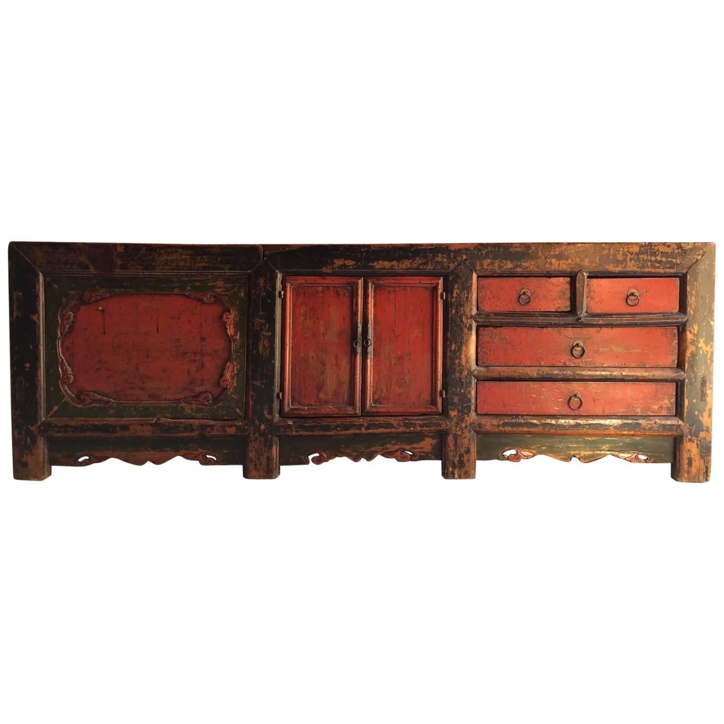 Antique Chinese Sideboard Credenza Grain Store Kang, 18th Century