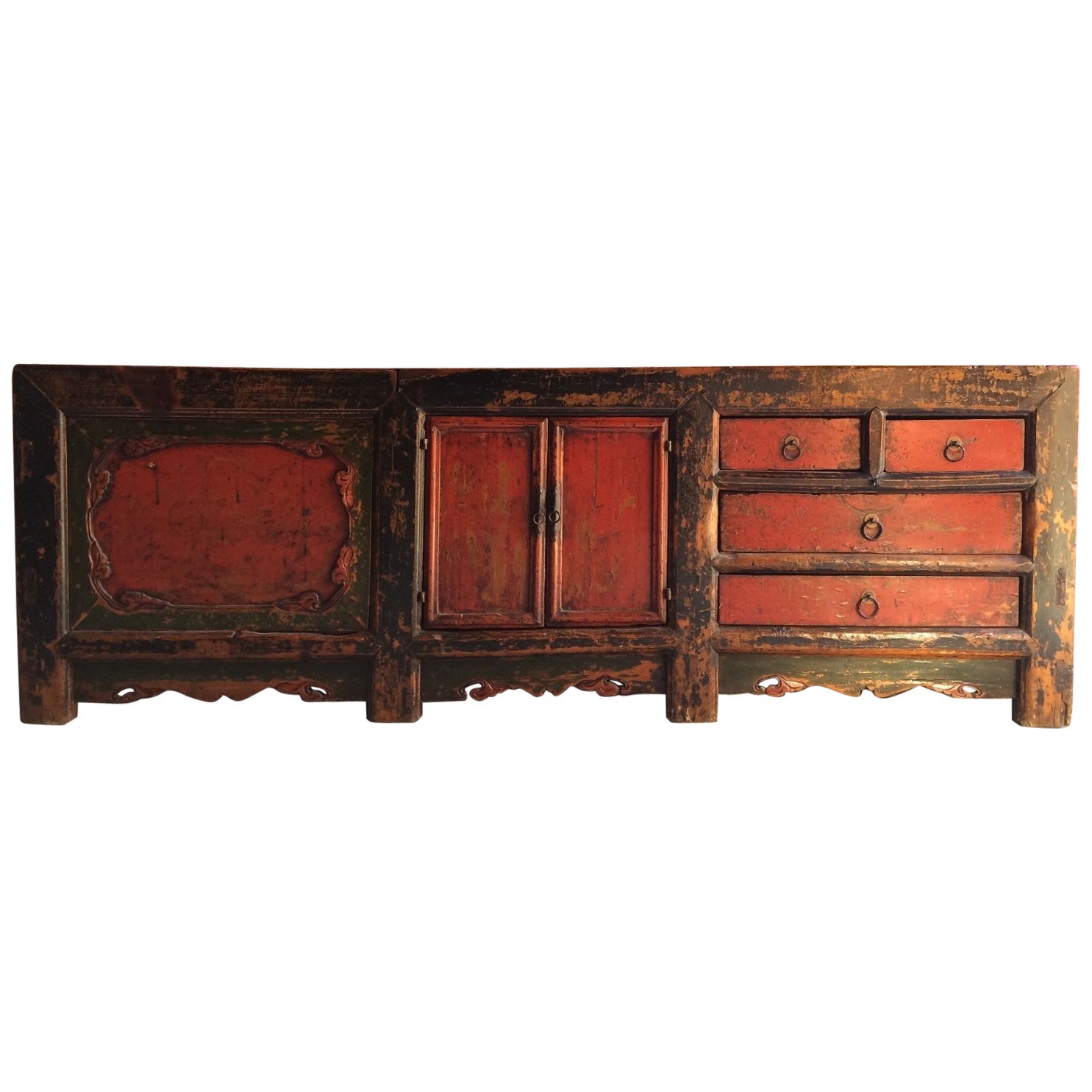 Antique Chinese Sideboard Credenza Grain Store Kang, 18Th Century For Antique Chinese Sideboard Credenza Grain Store Kang, 18Th Century For