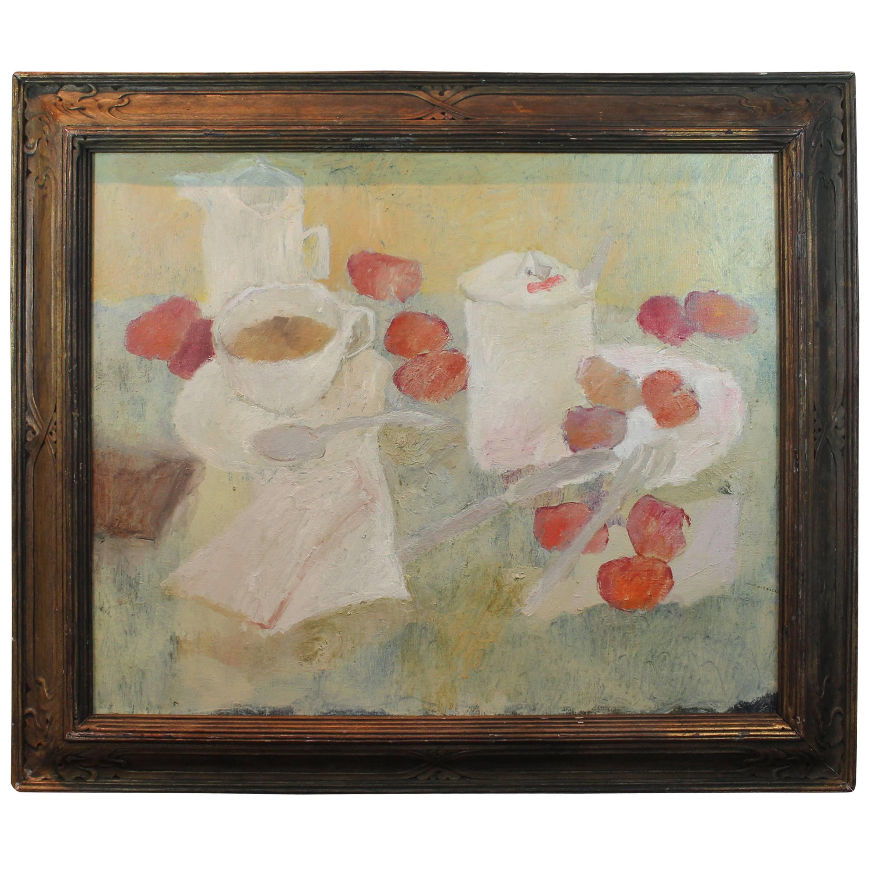 Mid-20th Century Oil on Canvas Still Life For Sale