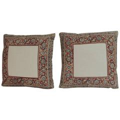 Pair of 19th Century Indian Hand-Blocked Decorative Pillows